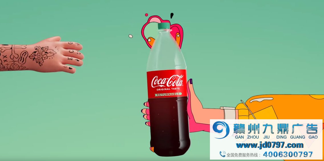 可口可乐创意动画，展现可回收瓶子的可持续性